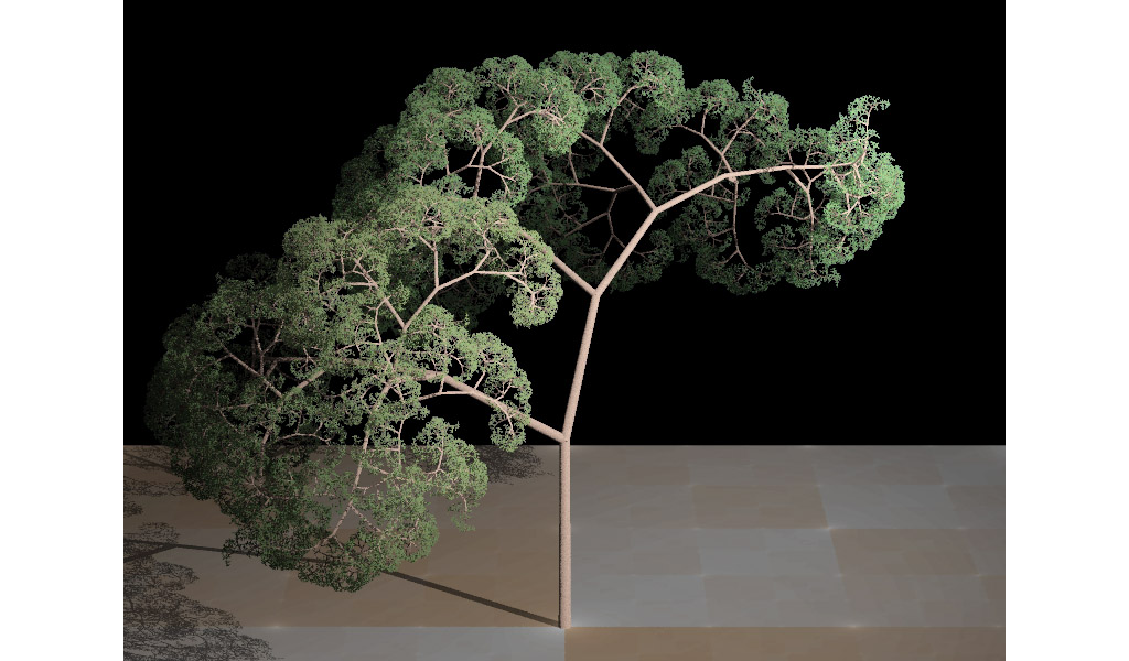 Un arbre créé en utilisant un système Lindenmayer 3D - Fractale