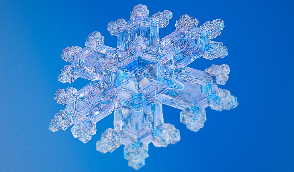 Fractal structure of a snowflake