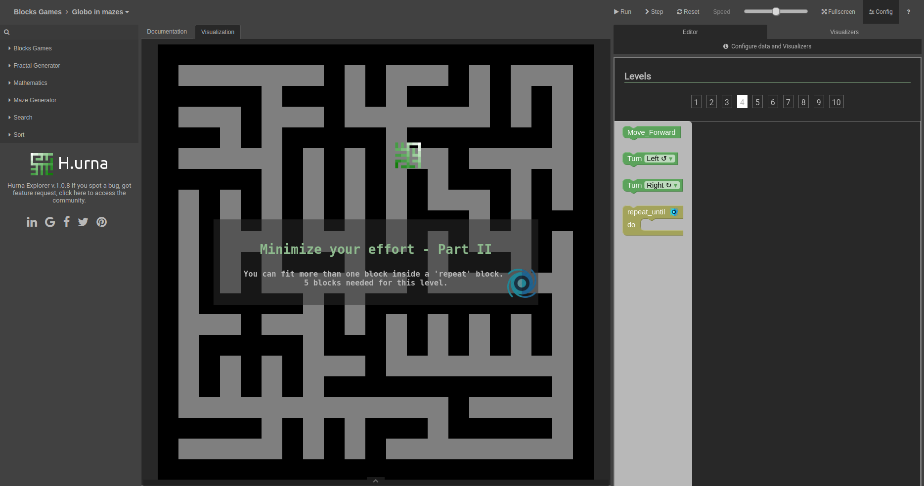 Screenshot Labyrinth - H.urna Blocks - Globo in mazes - Level 04