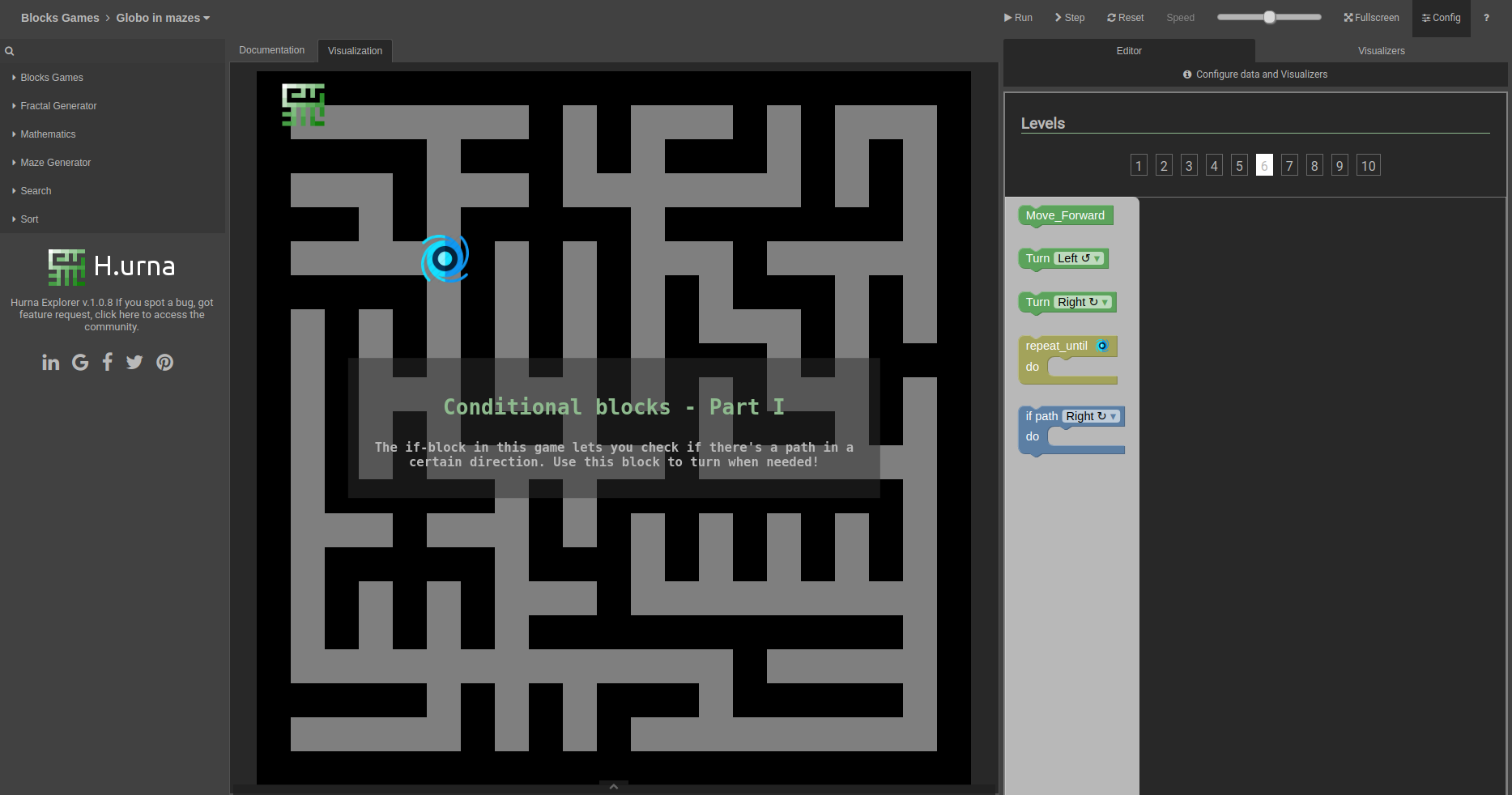 Screenshot Labyrinthe - H.urna Blocks - Globo dans les labyrinthes - Niveau 06