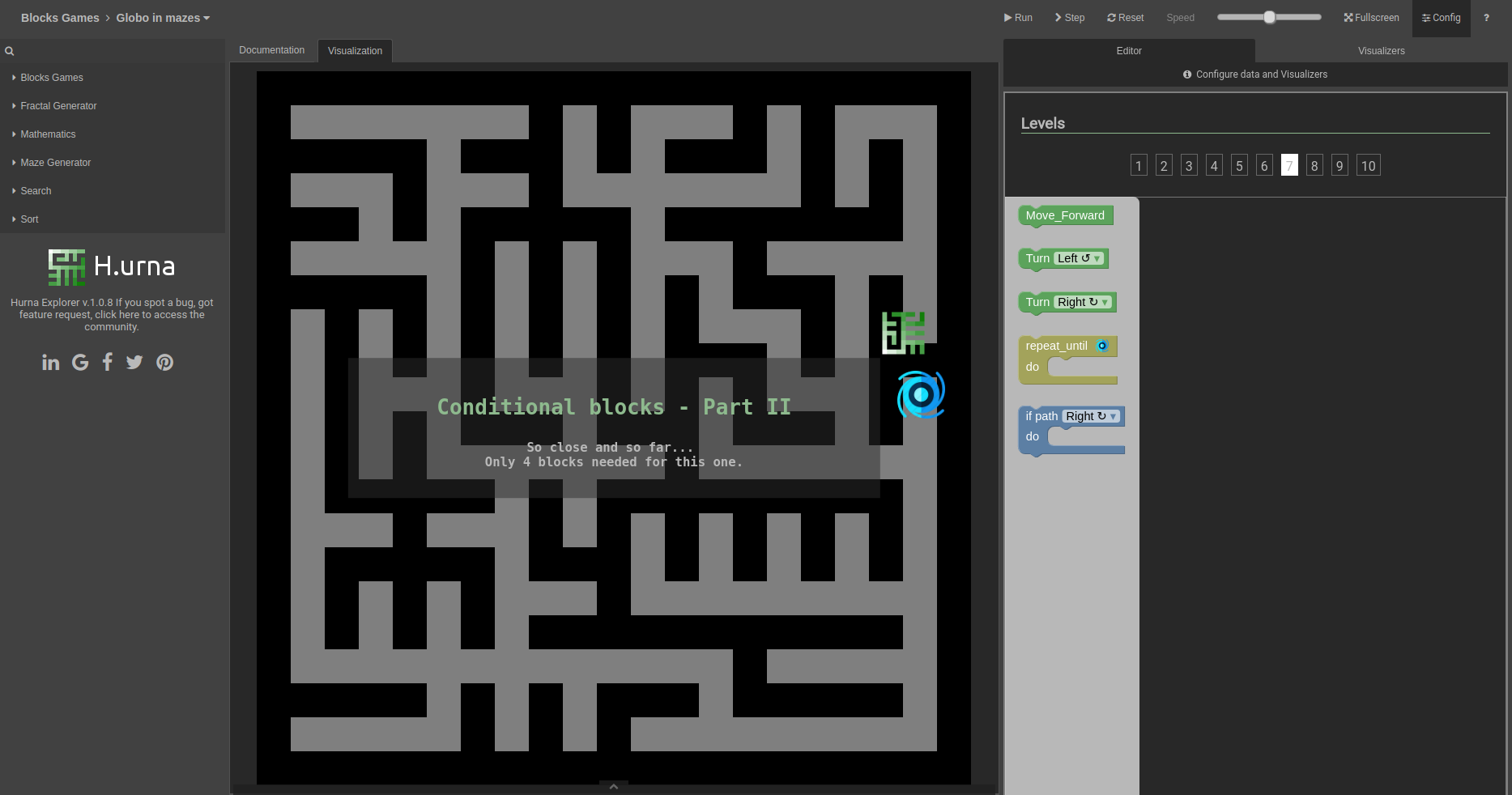 Screenshot Labyrinthe - H.urna Blocks - Globo dans les labyrinthes - Niveau 07