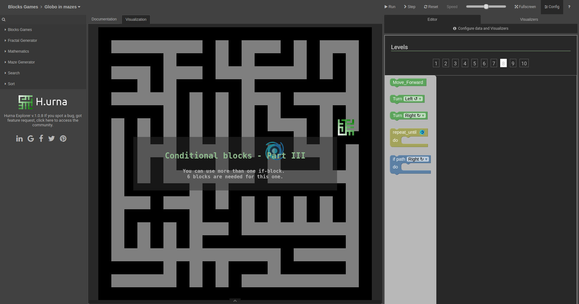 Screenshot Labyrinthe - H.urna Blocks - Globo dans les labyrinthes - Niveau 08