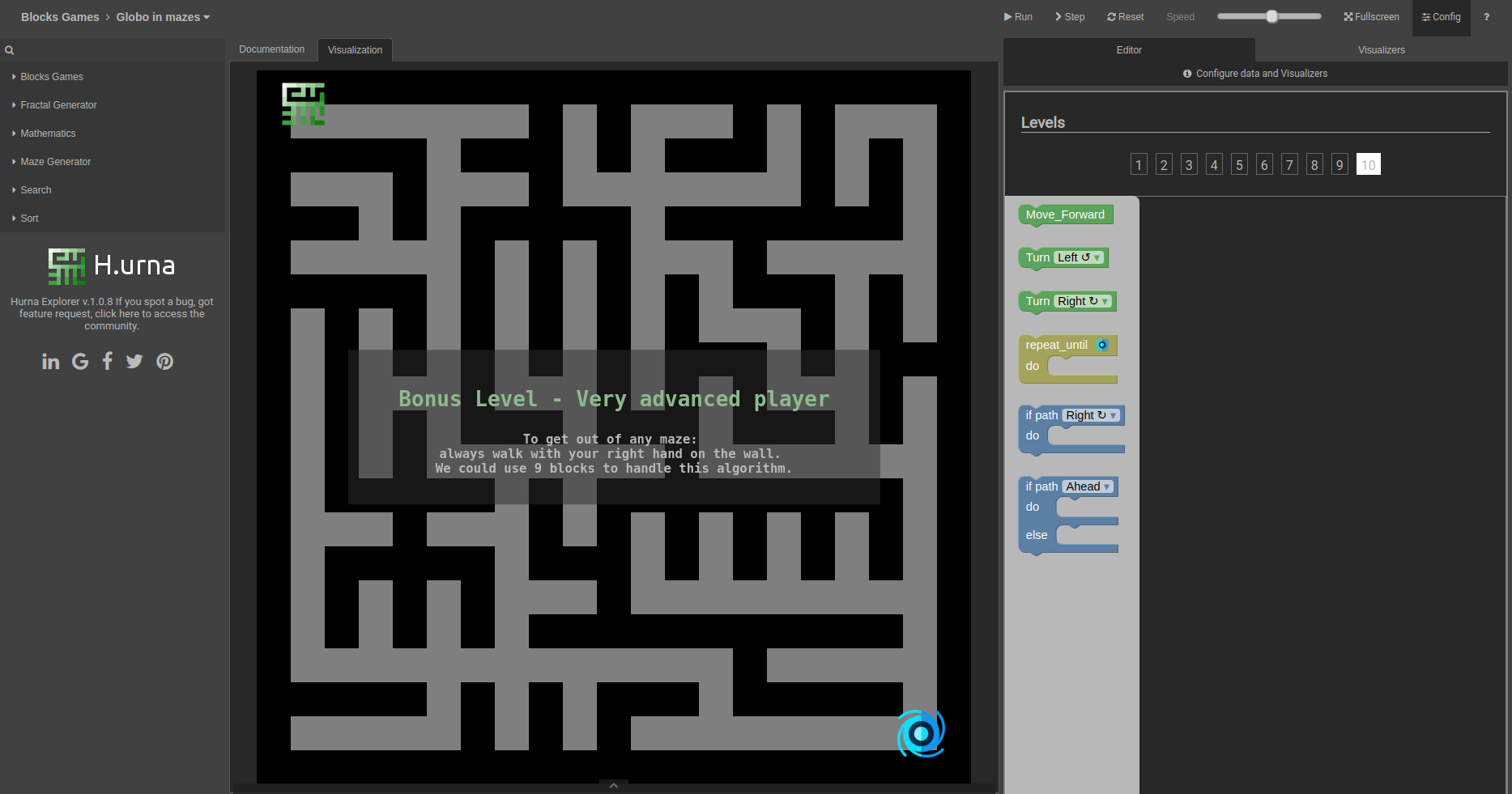 Screenshot Labyrinth - H.urna Blocks - Globo in mazes - Level 10