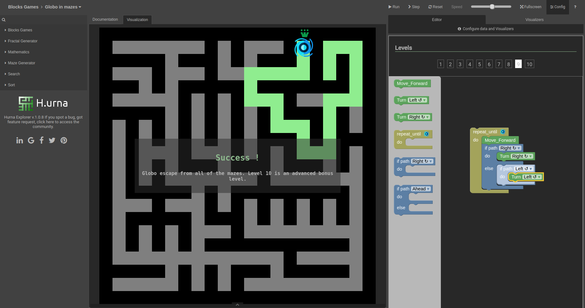 Screenshot Labyrinth - Solution Level 09