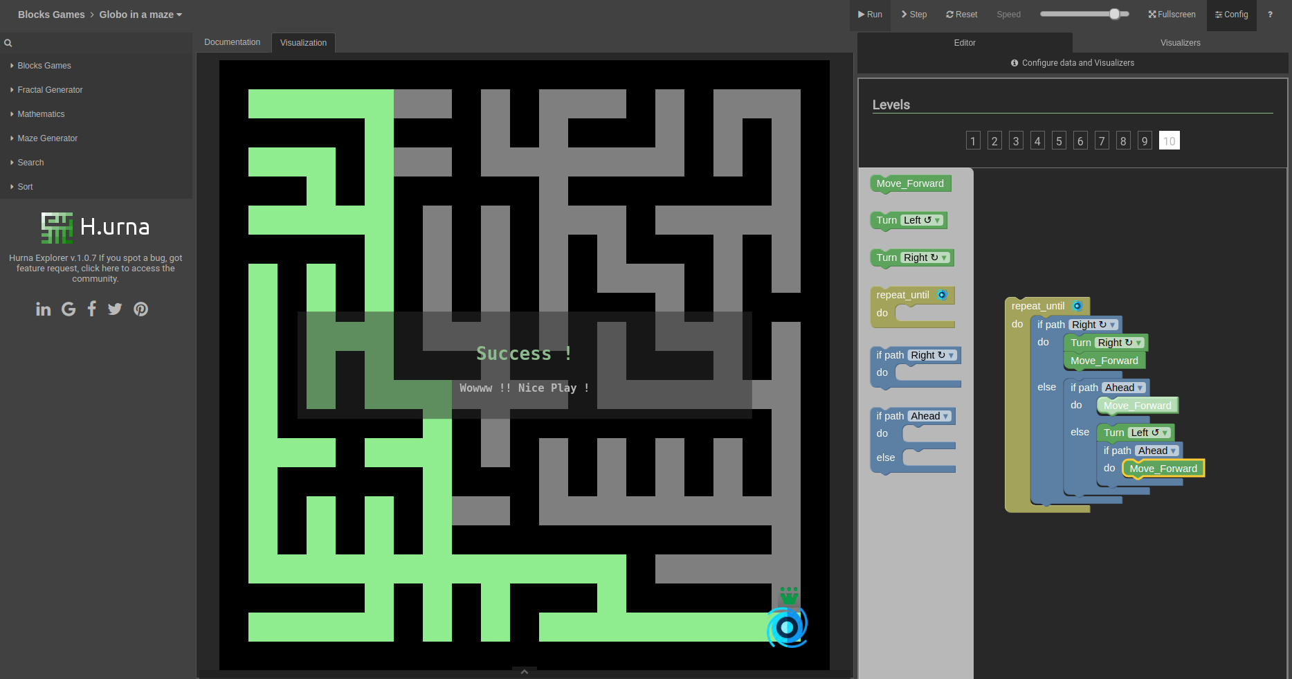 Screenshot Labyrinth - Solution Level 10