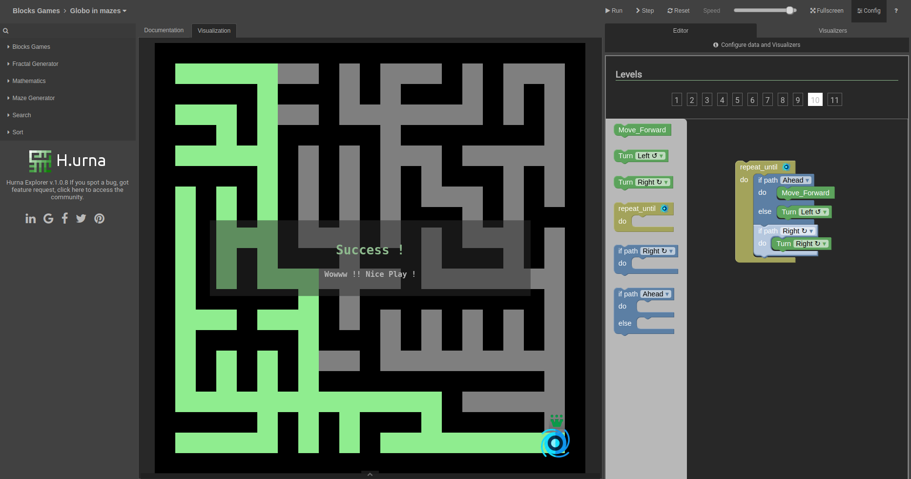 Screenshot Labyrinth - Solution bis Level 10