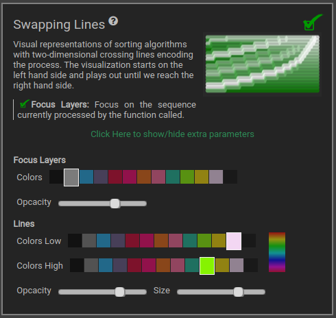 Swapping Lines Parameters - Array Visualizer
